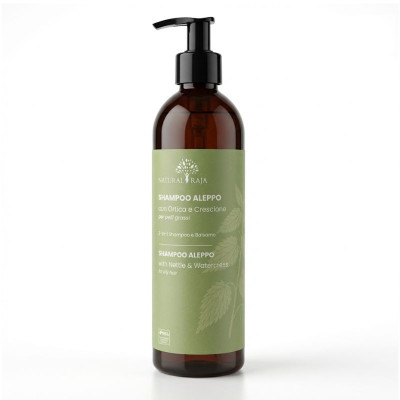 Shampoo al Sapone di Aleppo per Capelli Grassi 500ml | Natural Raja