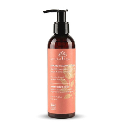Sapone di Aleppo liquido alla rosa di Damasco
