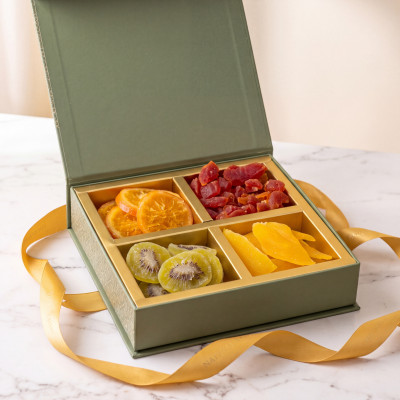Box regalo frutta disidratata 4 scomparti Natural Raja – scatola aperta