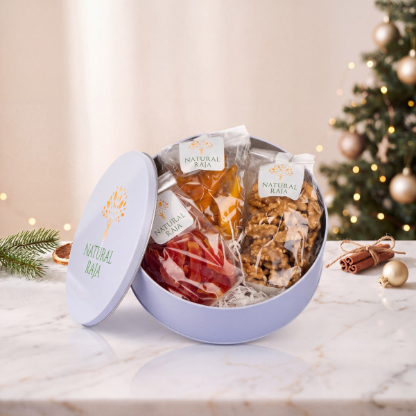 Confezione Regalo Tonda - Mix Frutta Secca e Disidratata