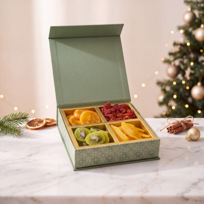 Box regalo frutta disidratata 4 scomparti Natural Raja – Natale