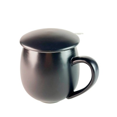 Tazza Haiku nera con coperchio e filtro