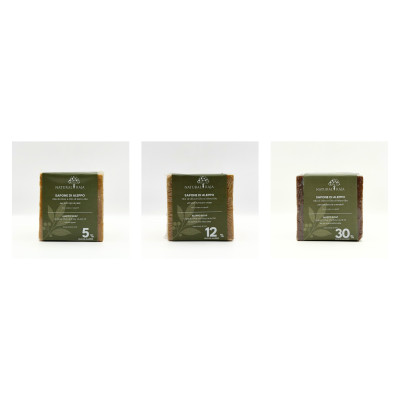 Trio Sapone di Aleppo – 5 %, 12 % e 30 % di Olio di Alloro