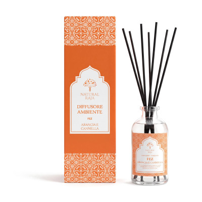 Diffusore a Bastoncini Fez – Arancia e Cannella 250 ml Natural Raja