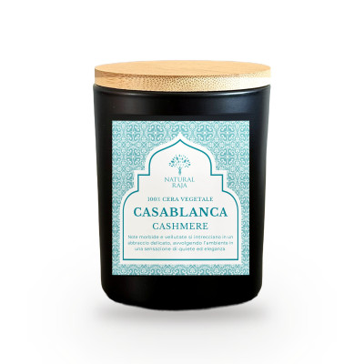 Candela profumata Casablanca – Cashmere 200 g in cera vegetale, Natural Raja