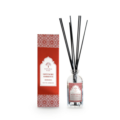Diffusore a bastoncini Marrakech – Notte Ambrata 250 ml con scatola, Natural Raja