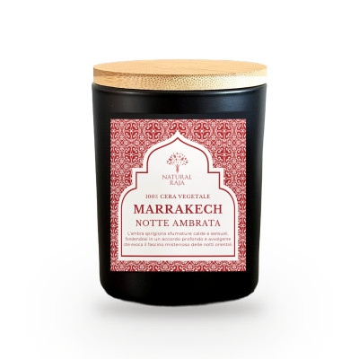 Candela profumata Marrakech – Notte Ambrata 200 g in cera vegetale, Natural Raja
