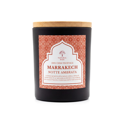 Candela profumata Marrakech – Notte Ambrata 200 g in cera vegetale, Natural Raja