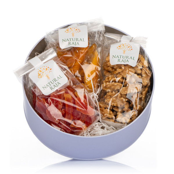 Confezione Regalo Tonda - Mix Frutta Secca e Disidratata
